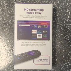 Roku Streaming Stick HD Voice Remote TV Controls AirPlay Home HDMI Wi-Fi Black