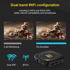 Android 12 HK1 H8S TV Box 4GB RAM 64GB ROM H618 Quad Core CPU 8K 100M BT4 wifi