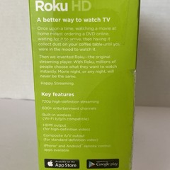 Roku HD 2500R 2nd Generation Media Streamer w/ Remote Power Cord HDMI Manuals