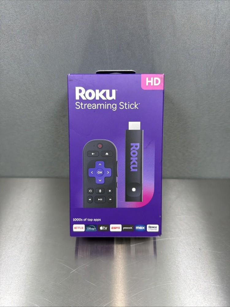 Roku Streaming Stick HD Media Player with Voice Remote – 2025 Model – New Sealed