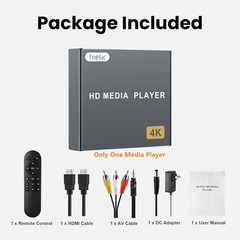 4K Ultra HD Digital Media Player, TV MP4 Video Player, Mini Digital Signage H…