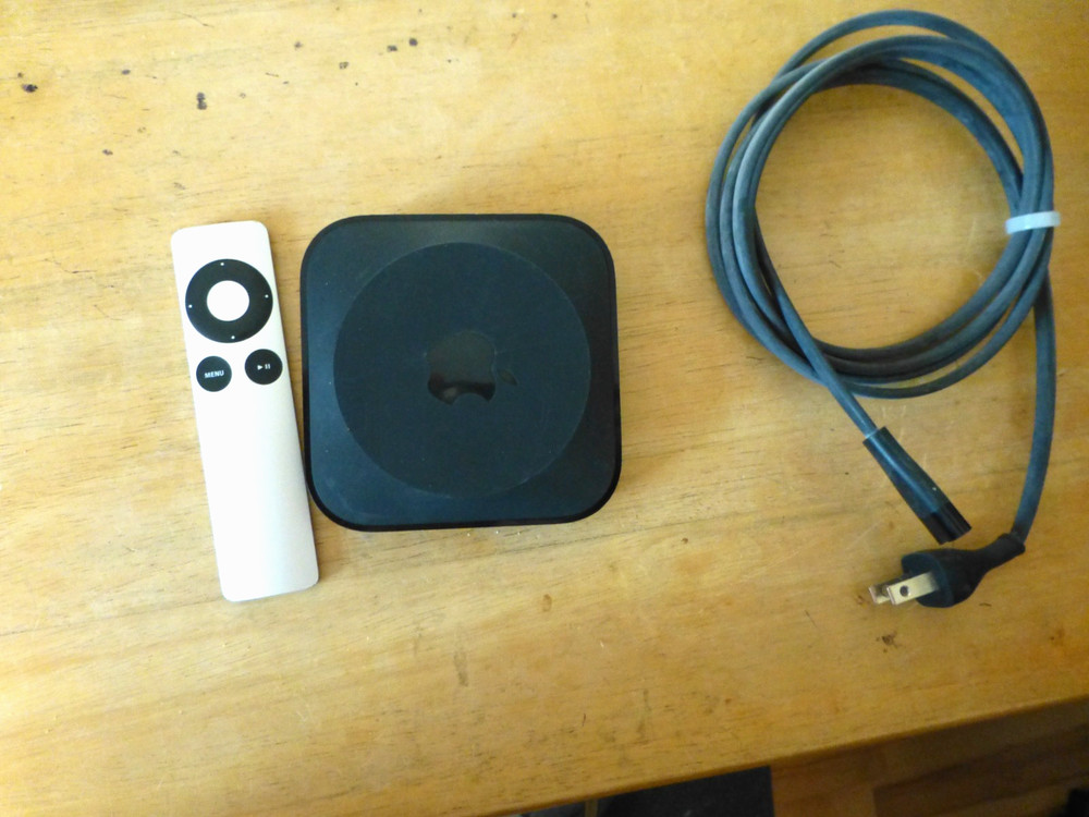 Apple TV Model: A1378. 2nd Generation. Media Streamer Black With Remote & Cord