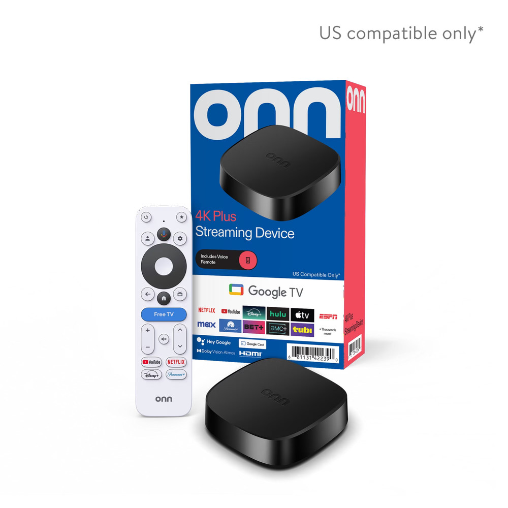 onn 4K Plus Streaming Device, Google TV – Ultra-fast Streaming, Stunning 4K UHD,