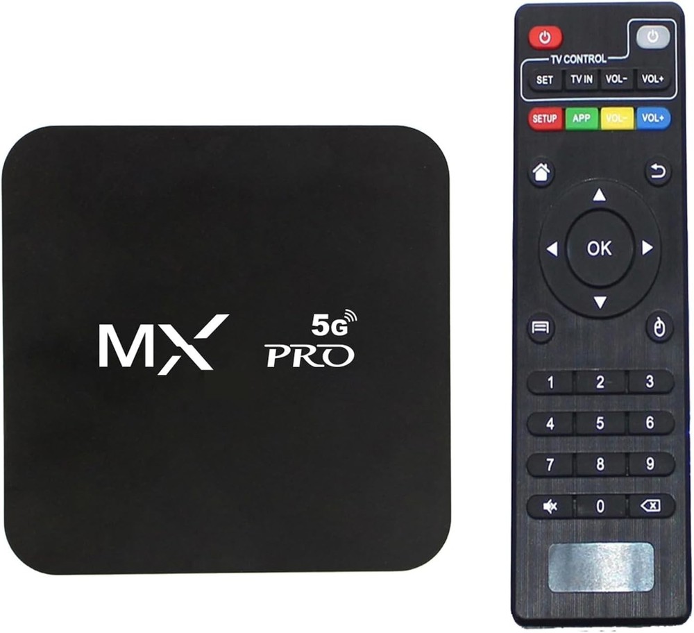 MX Pro 5G Smart 4K Ultra HD Media Player WiFi 6 Bt Remote Control 16GB USB Home