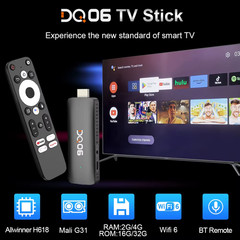 DQ06 ATV Mini TV Stick Android12 Allwinner H618 Quad Core Cortex A53 Support 8K