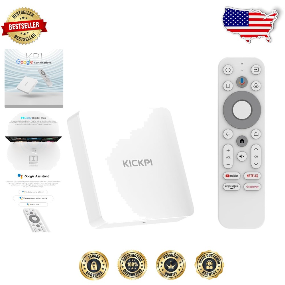KP1 4K Android 11 TV Box, 2GB/32GB, Chromecast Built-in, Dolby Vision, Voice …