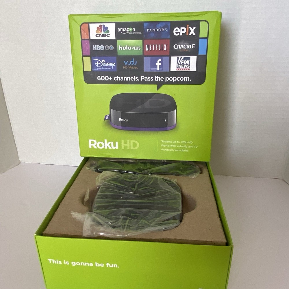 Roku HD 2500R 2nd Generation Media Streamer w/ Remote Power Cord HDMI Manuals