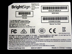 BrightSign Bright Sign HD3 HD1023 Digital Signage No Power supply!
