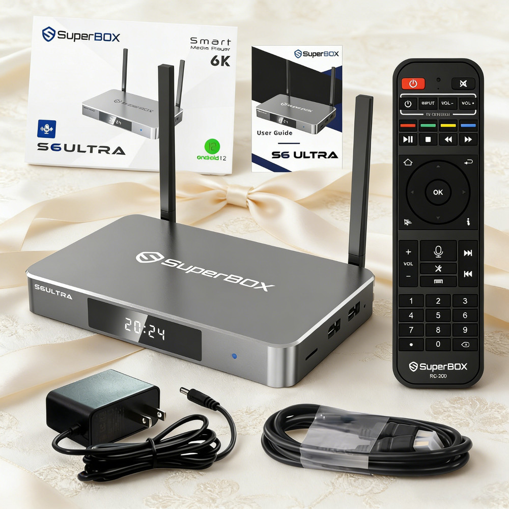 SuperBox S6 Ultra 128GB Large Storage Media Player 4GB RAM WiFi6 6K Android12 US