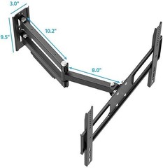 Monoprice Premium Full Motion TV Wall Mount Bracket Outdoor Waterproof, Black