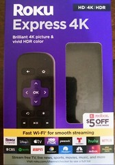 roku express 4k/HD/HDR with a $5 off Redbox code included. 