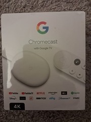 Chromecast Google TV 4K Streaming Device Voice Remote Snow SEALED