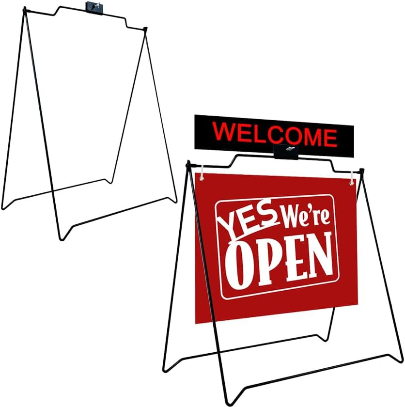 2 Pack 22″x18″ Sidewalk Sign A-Frame Stand for Real Estate Open House