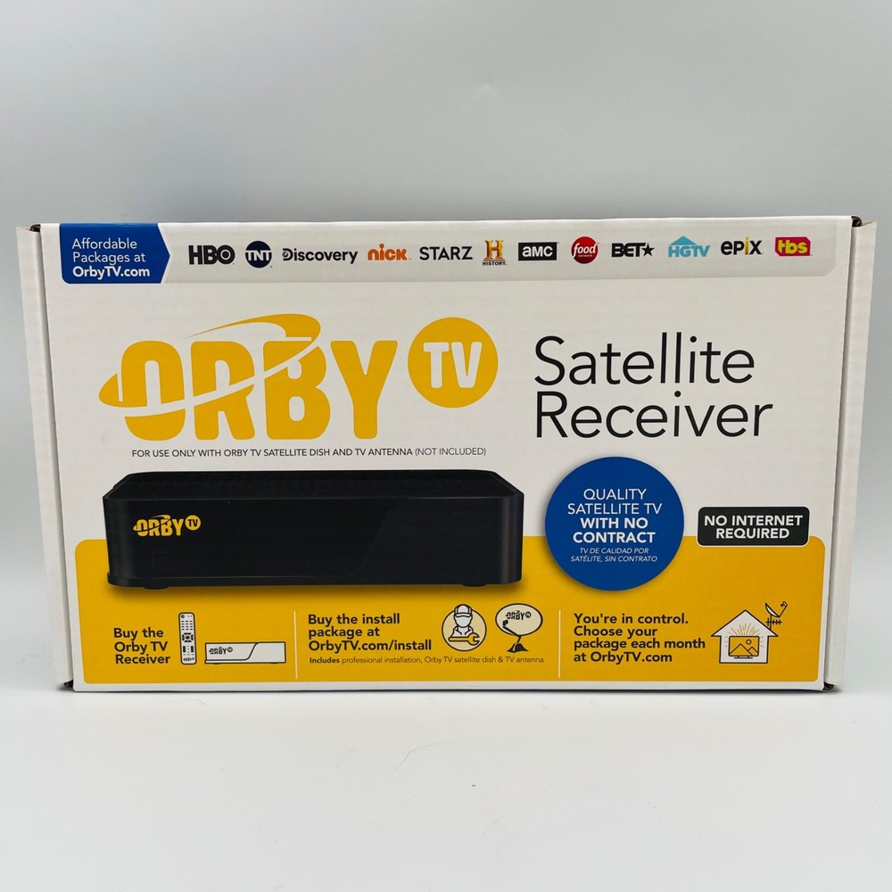 NEW Orby TV Satellite Receiver No Contract No Internet Required Black KSTB2095