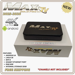 MaxTV Gold PRO 25 Max TV 4K Quad Core 64 Bit 2025-2026 + VOICE REMOTE CONTROL