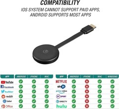 Volkano Allcast Streaming Player 1080P Full HD Stream from Phone to TV NEW