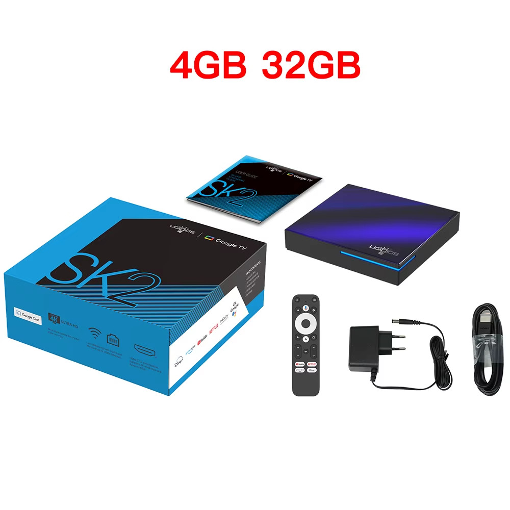 Smart TV Box SK2 Google TV Android TV 12 Realtek RTD1325 4GB 32GB WIFI6 BT5.2 4K
