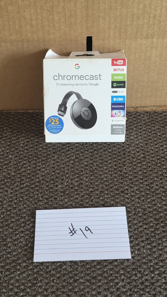 Google Chromecast Media Streaming Device – Black (Model NC2-6A5) – Open Box Mint