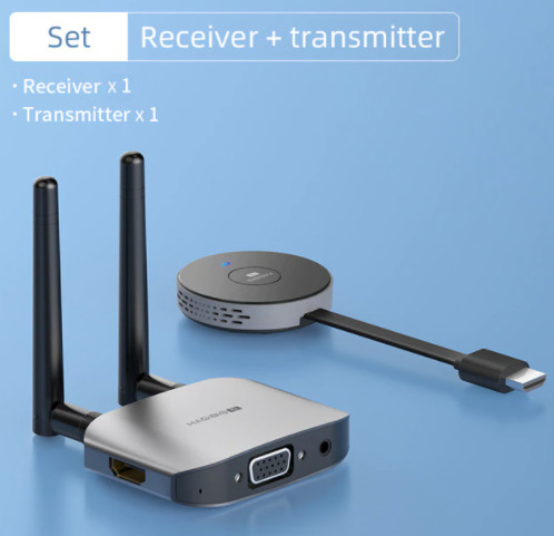 Wireless Video Transmitter & Receiver Display Adapter for TV Monitor Projector