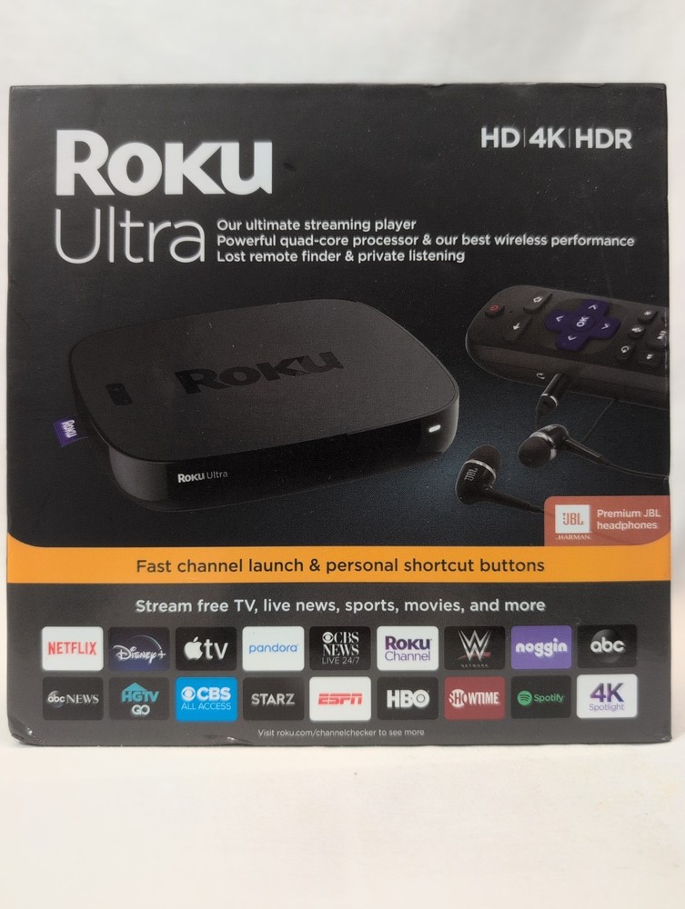 Roku Ultra 4K HDR Streaming Player with Remote and Headphones – Black