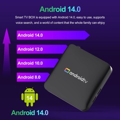 Smart TV Box H96 MAX S905L3 Android 14.0 4K BT Google Voice Media Player