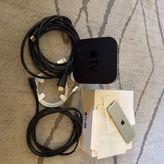 Apple TV 32gb 4K A1842 w/ Remote, Power Cord HDMI CABLE Remote Cord And Stand
