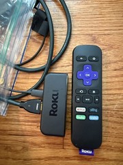 Roku Express 3900X Streaming Device Remote, cord, plug, & HDMI as bonus cord