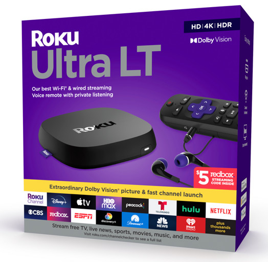 Roku Ultra LT 2021 HD Digital Streaming Device (4801RW) – Black