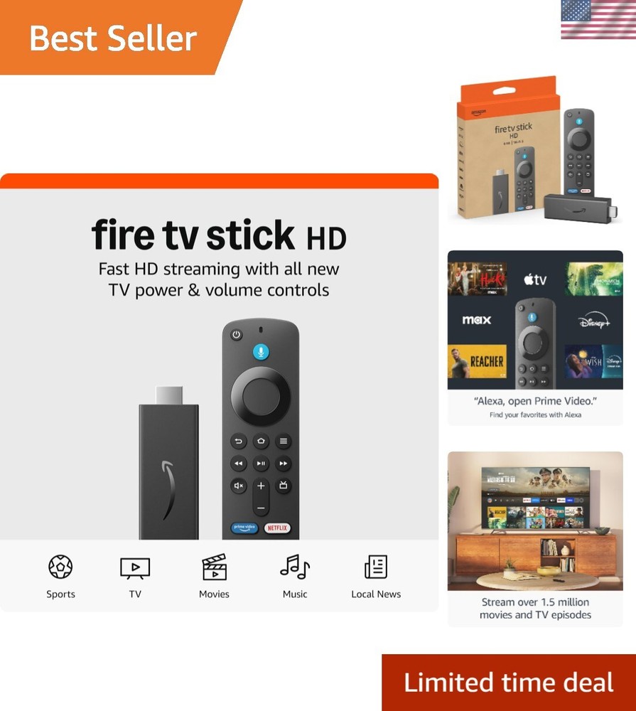 Versatile Streaming Stick – Full HD, Live TV, and Smart Home Control with Alexa