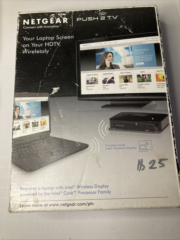 Netgear PUSH2TV PTV1000 TV Adapter for Intel Wireless Display Laptop to HDTV