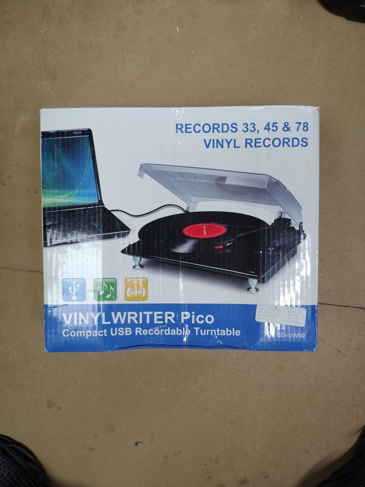 Grace Vinylwriter Pico Compact USB Recordable Turntable GDI-VW00 33/45/78 Record
