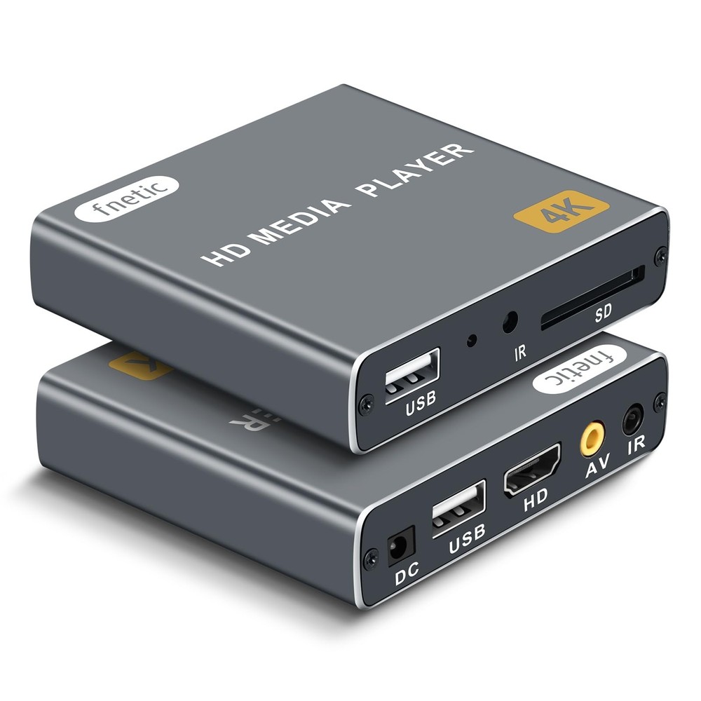 4K Ultra HD Media Player, HDMI Video Player for USB/SD Card, H.265, Looping Auto