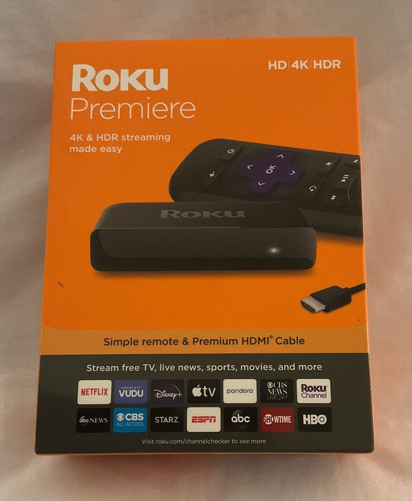 Roku Premiere |4K/HDR Streaming Remote &Premium HDMI cable