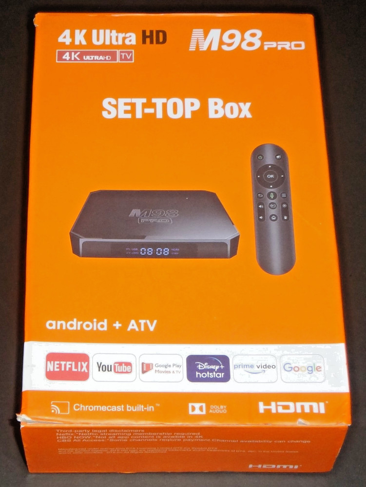 M98 PRO ANDROID ATV 4K ULTRA HD DUAL WIFI BLUETOOTH TV SET TOP BOX VOICE REMOTE