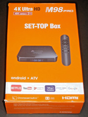 M98 PRO ANDROID ATV 4K ULTRA HD DUAL WIFI BLUETOOTH TV SET TOP BOX VOICE REMOTE