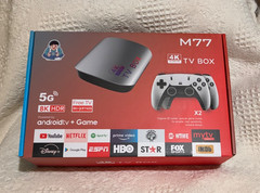 M77 Android TV Game Box 4K 8K HDR 5G w/ 2 Wireless Controllers New