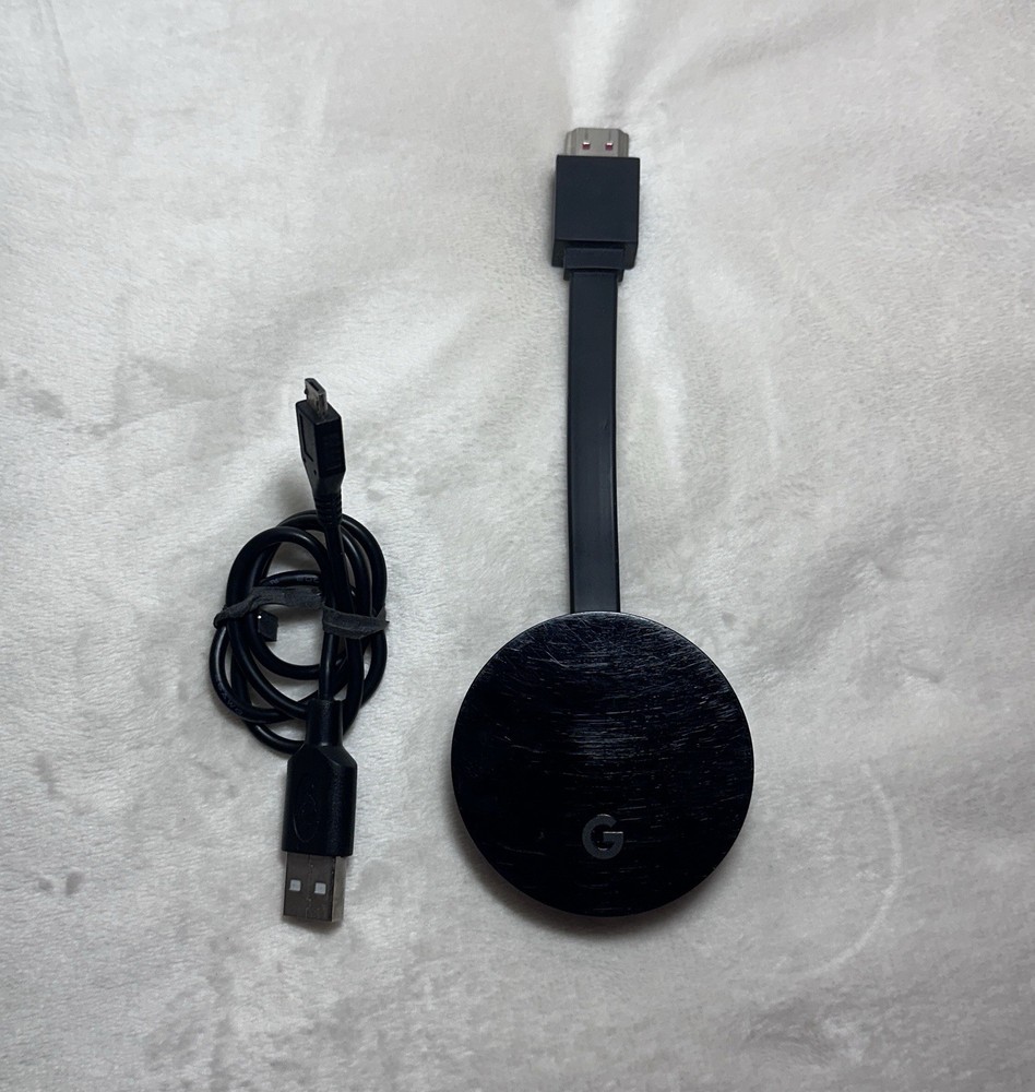 Google Chromecast Ultra 4K Streaming Media Player – Black (NC2-6A5-D) w USB Cord