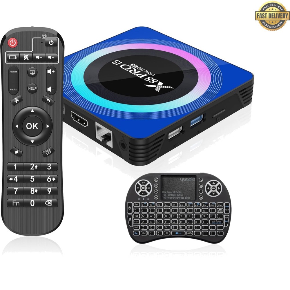Stream in 8K: Android 13.0 TV Box with Bluetooth 5.0 & Mini Keyboard Included