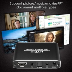 Compact 4K Media Player with Remote & Dual USB Ports – HDMI 7.1 Surround Sound