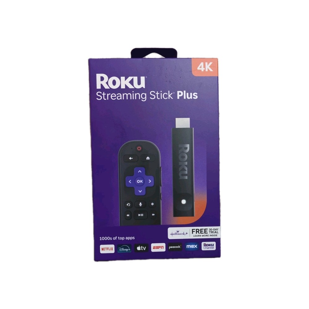 Roku Streaming Stick Plus 4K- HD Streaming Device for TV with Voice Remote –