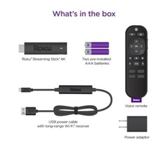 Roku Streaming Stick 4K Device 4K HDR Dolby Vision Voice Remote – 3820RW
