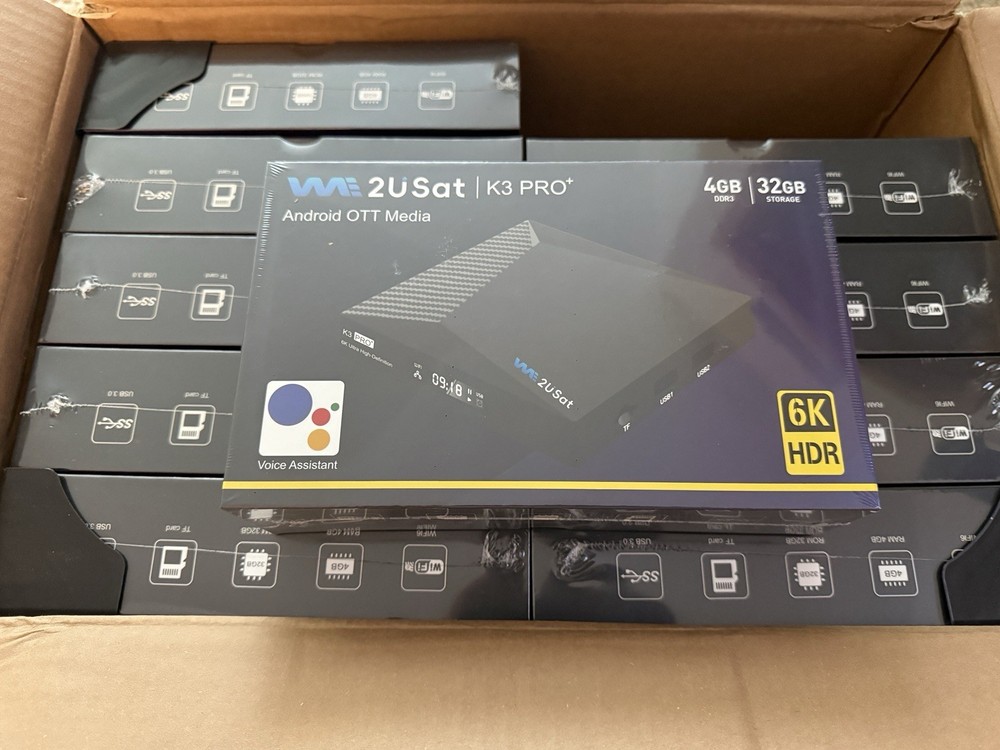 We2USat K3 PRO+ 6K HDR Android TV Box Remote Control 4GB RAM + 32GB Storage