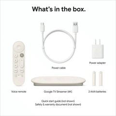 Google TV Streamer (4K) w/ Voice Activated Remote (Porcelain)