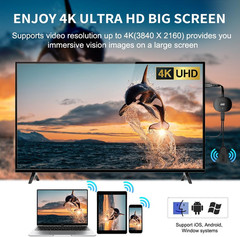 Wireless HDMI 4K Display Adapter, Wifi Casting Dongle for Ios, Android, Windows