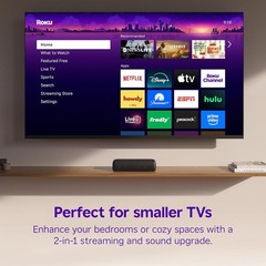 Roku Streambar SE | 2-in-1 TV Soundbar with Built-in 4K/HD/HDR Streaming, Premiu