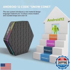Android 12.0 TV Box, 6k/3D HD Tv Box H618 Quadcore 4GB RAM 32GB ROM 2.4G/5.0G