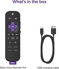Roku Voice Remote Pro | Rechargeable voice remote with TV controls, lost remote