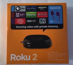 Roku 2 Media Streamer W/ Headphone Jack- Black (2720R) New & Factory Sealed