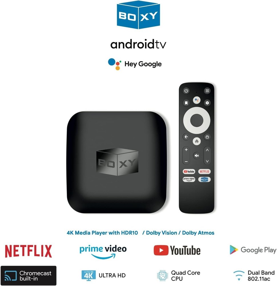 Used Boxy 4K Android TV Box Media Player Netflix Dune HD Media Center HDR10+ DTS