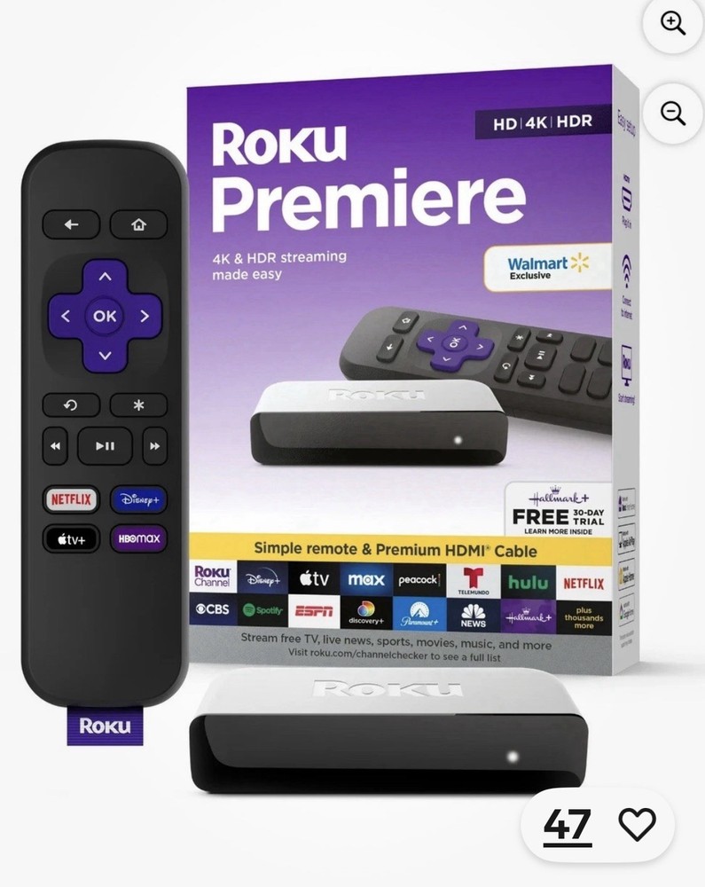 Roku Premiere – HD/4K/HDR -2022- Streaming Device- SKU# 3920RW